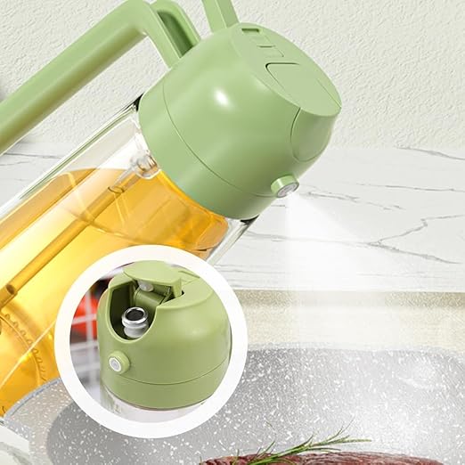 2 In 1 Glass Oil Sprayer And Dispenser, Sprayable And Pourable Oil Bottle 500 Ml Random Color