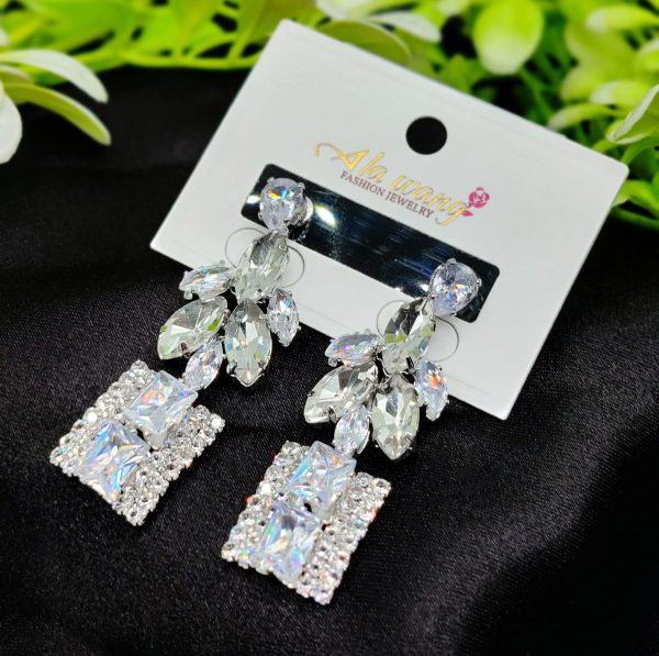 Imported Radiant Crystal Cascade Earrings – A Symphony Of Elegance | Artificial Jewellery For Girls & Women | Girls & Women Fashion