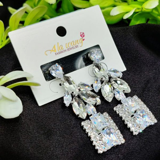 Imported Radiant Crystal Cascade Earrings – A Symphony Of Elegance | Artificial Jewellery For Girls & Women | Girls & Women Fashion