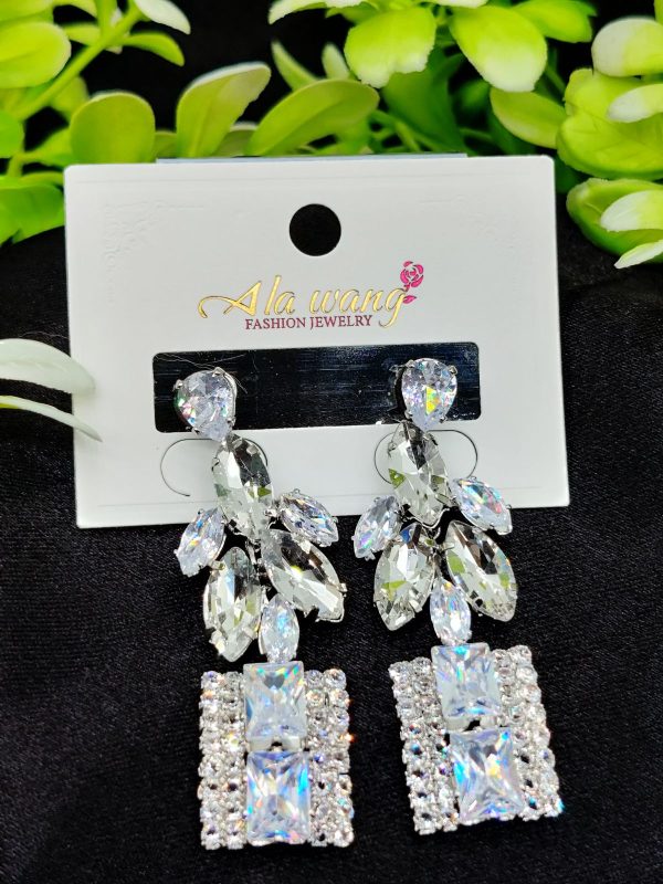 Imported Radiant Crystal Cascade Earrings – A Symphony Of Elegance | Artificial Jewellery For Girls & Women | Girls & Women Fashion